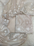 Pure Mal Chanderi Embroidery With Organza Applique Cutwork Suits