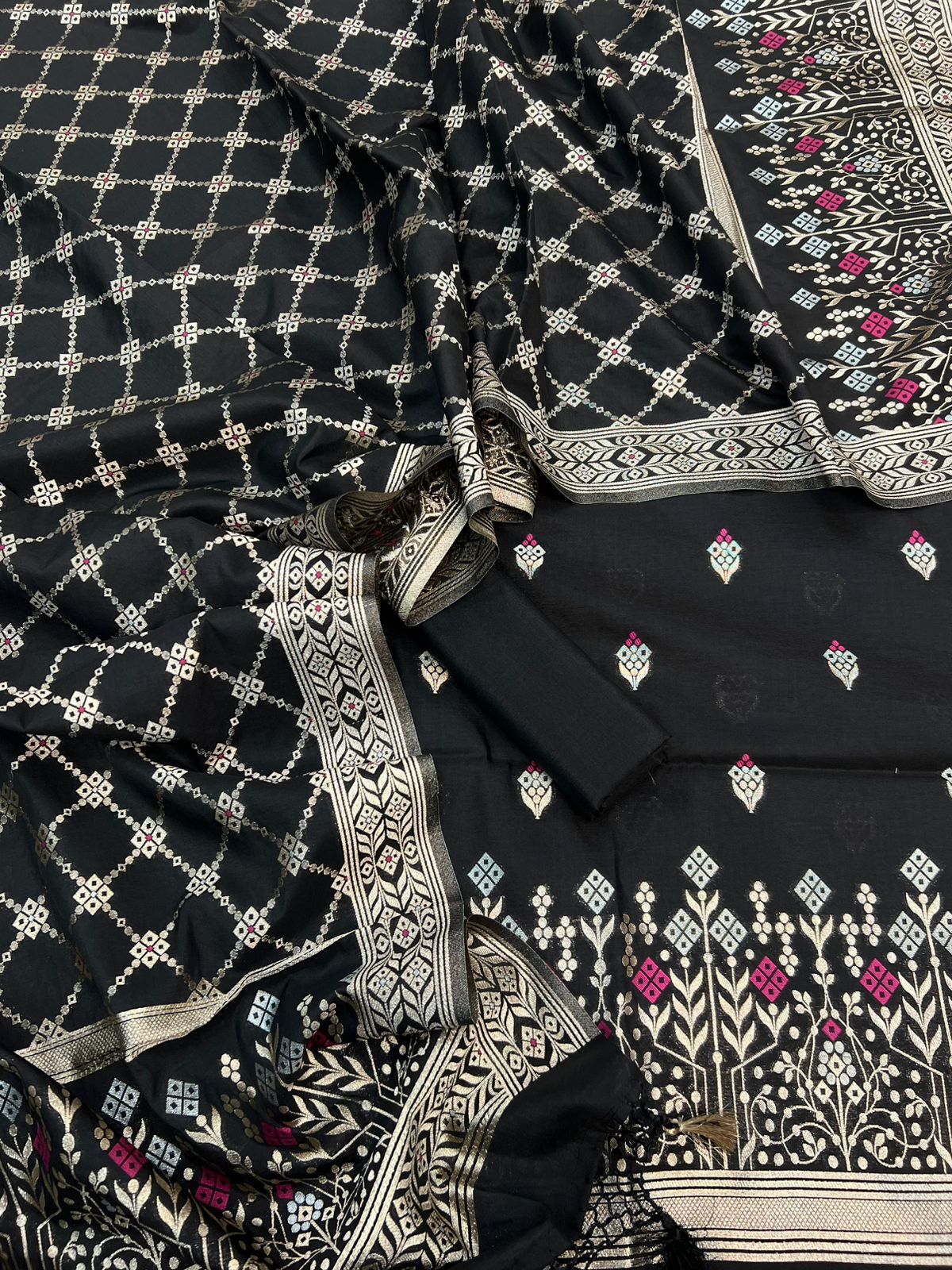 Banarasi Pure Katan Silk Mina Zari weaving Suits
