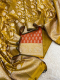 Banarasi Silk Zari Jackard Weaving With Contrast Border