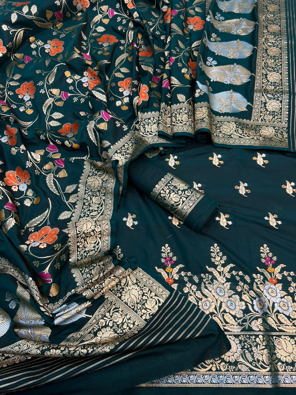 Pure Katan Silk Tilfi Mina Weaving Suits Collection