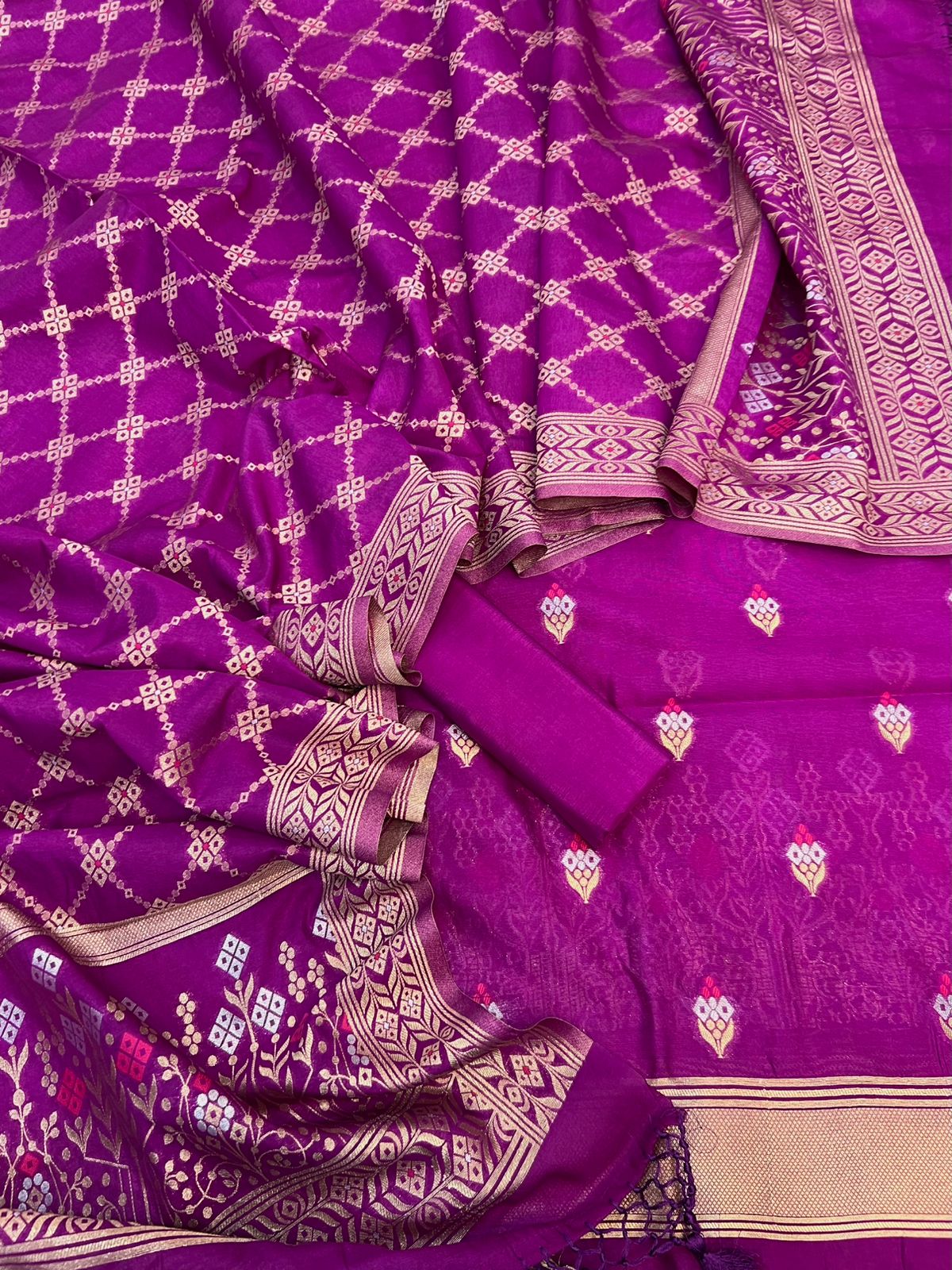 Banarasi Pure Katan Silk Mina Zari weaving Suits