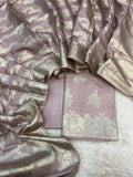 Pure Chiniya Silk Light  Pastel  Colors with Booti Stripe Weaving