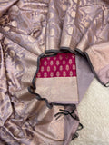 Banarasi Silk Zari Jackard Weaving With Contrast Border