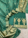 Pure Mal Chanderi Zari  Mukesh Katdana Work Suits