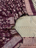 Banarasi Silk Zari Jakard Weaving With Contrast Border