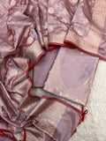 Banarasi Silk Zari Jackard  Weaving Neck Design Suits