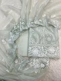 Pure Mal Chanderi Embroidery With Organza Applique Cutwork Suits