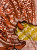 Banarasi Silk Zari Jackard Weaving With Contrast Border