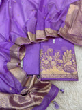 Pure Mal Chanderi Zari  Mukesh Katdana Work Suits