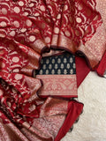 Banarasi Silk Zari Jackard Weaving With Contrast Border