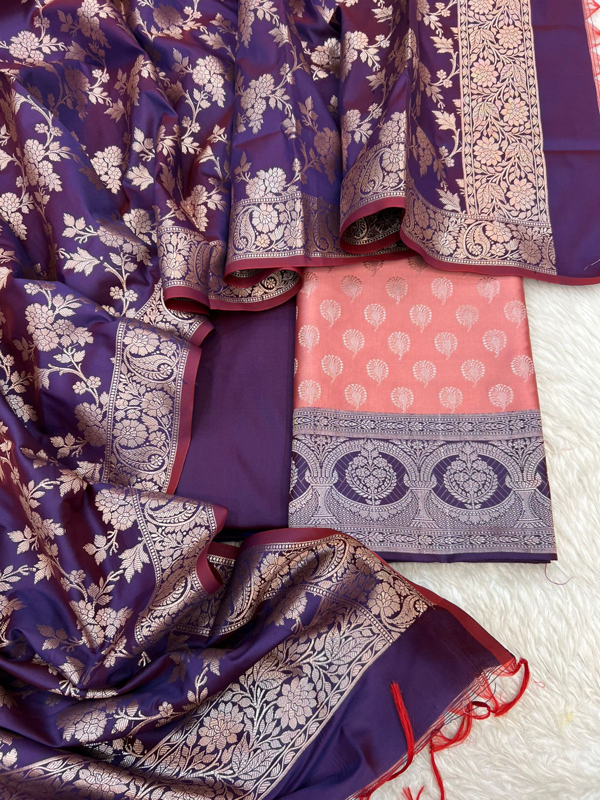 Banarasi Silk Zari Jackard Weaving Suits