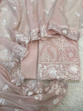 Pure Mal Chanderi Embroidery With Organza Applique Cutwork Suits