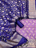 Banarasi Silk Zari Jackard Weaving Contrast Suits