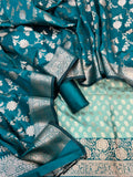 Banarasi Silk Zari Jackard Weaving With Contrast Border