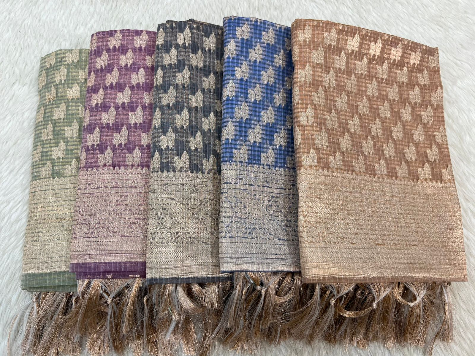 Banarasi Kota Checks Zari Weaving Suits