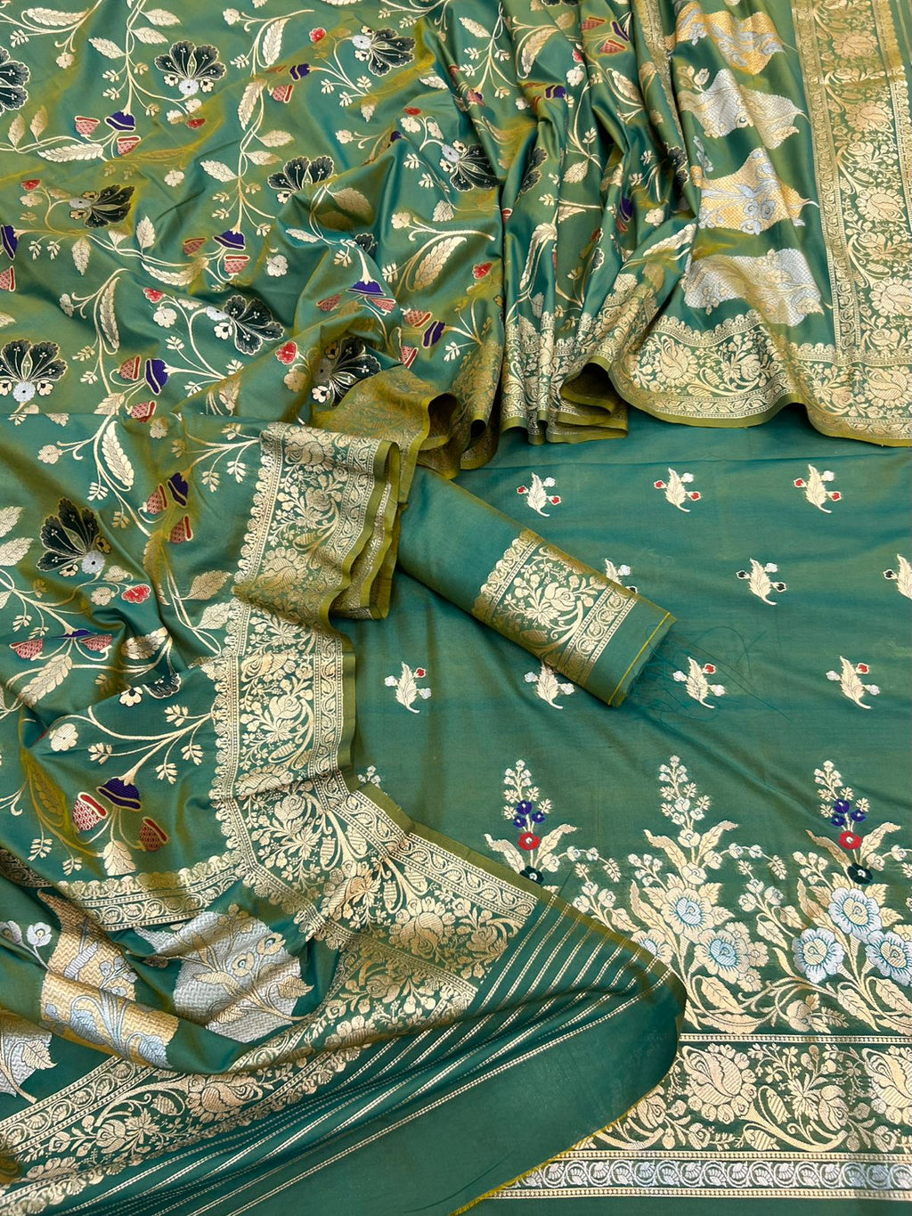 Pure Katan Silk Tilfi Mina Weaving Suits Collection