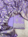 Pure Chiniya Silk Light  Pastel  Colors with Booti Stripe Weaving