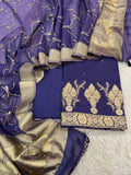 Pure Mal Chanderi Zari  Mukesh Katdana Work Suits