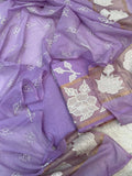 Pure Mal Chanderi Tissue Applique Cutwork Suits