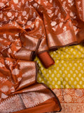Banarasi Silk Zari Jackard Weaving With Contrast Border
