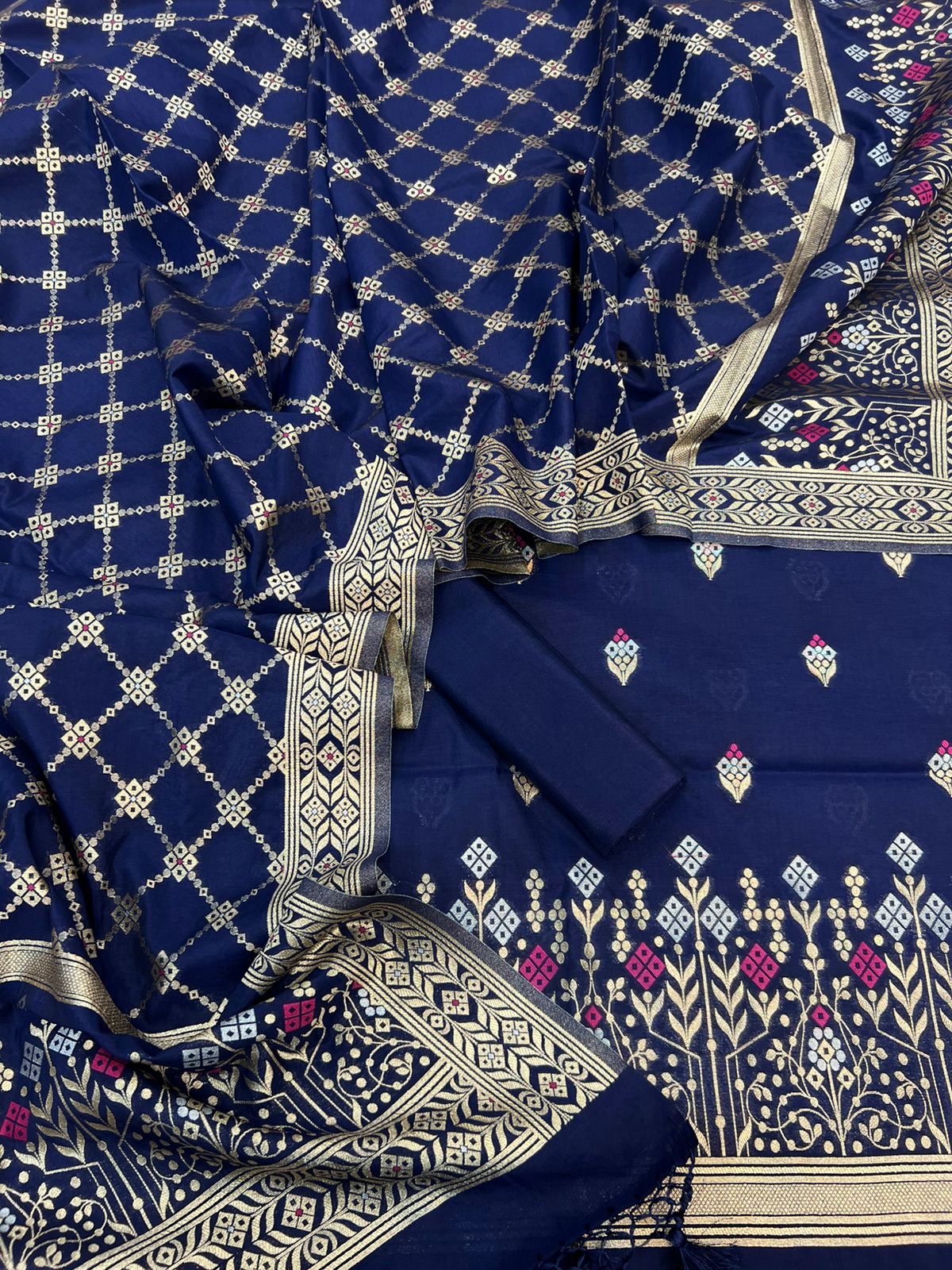 Banarasi Pure Katan Silk Mina Zari weaving Suits