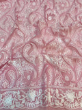 Pure Mal Chanderi Embroidery With Organza Applique Cutwork Suits