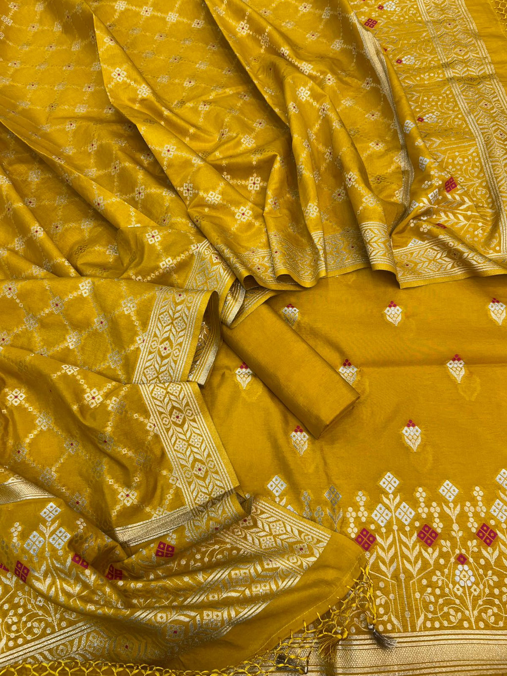 Banarasi Pure Katan Silk Mina Zari weaving Suits