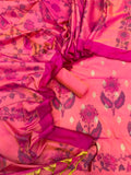 Banarasi Katan Silk Dhoop Chaon Design Printed Suits